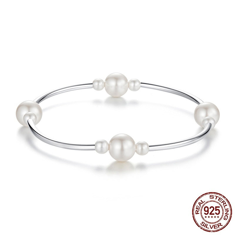 S925 Silver Shell Pearl Bracelet