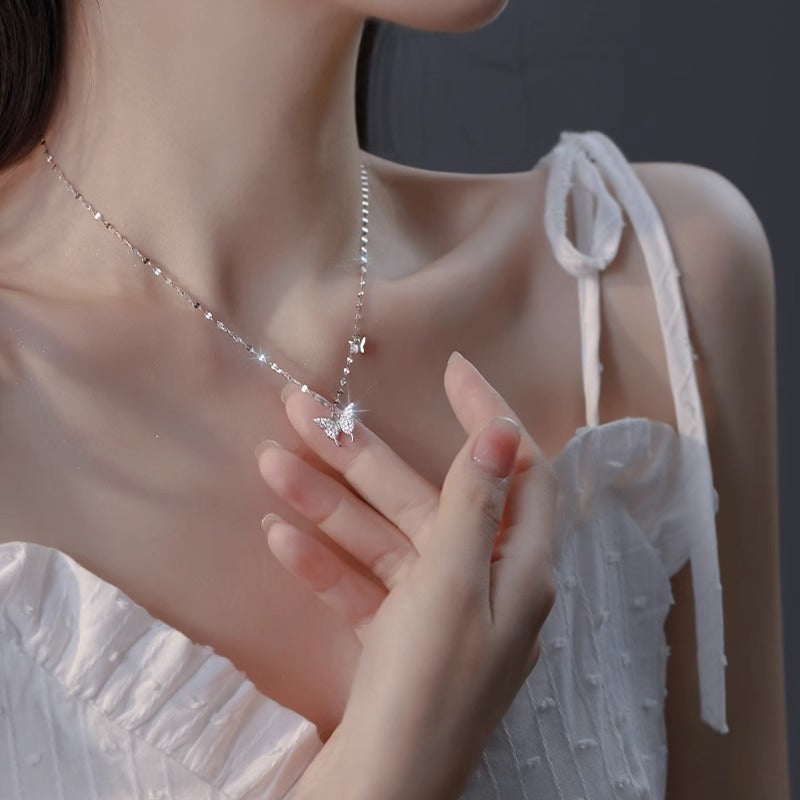 S925 Silver Butterfly Necklace – Elegant & Minimalist