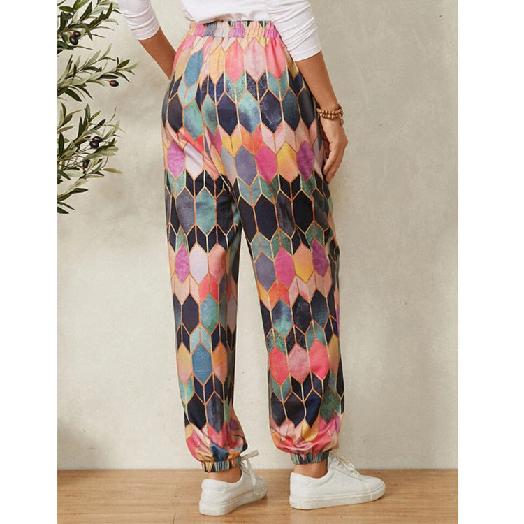 Women's High Waist Retro Trousers