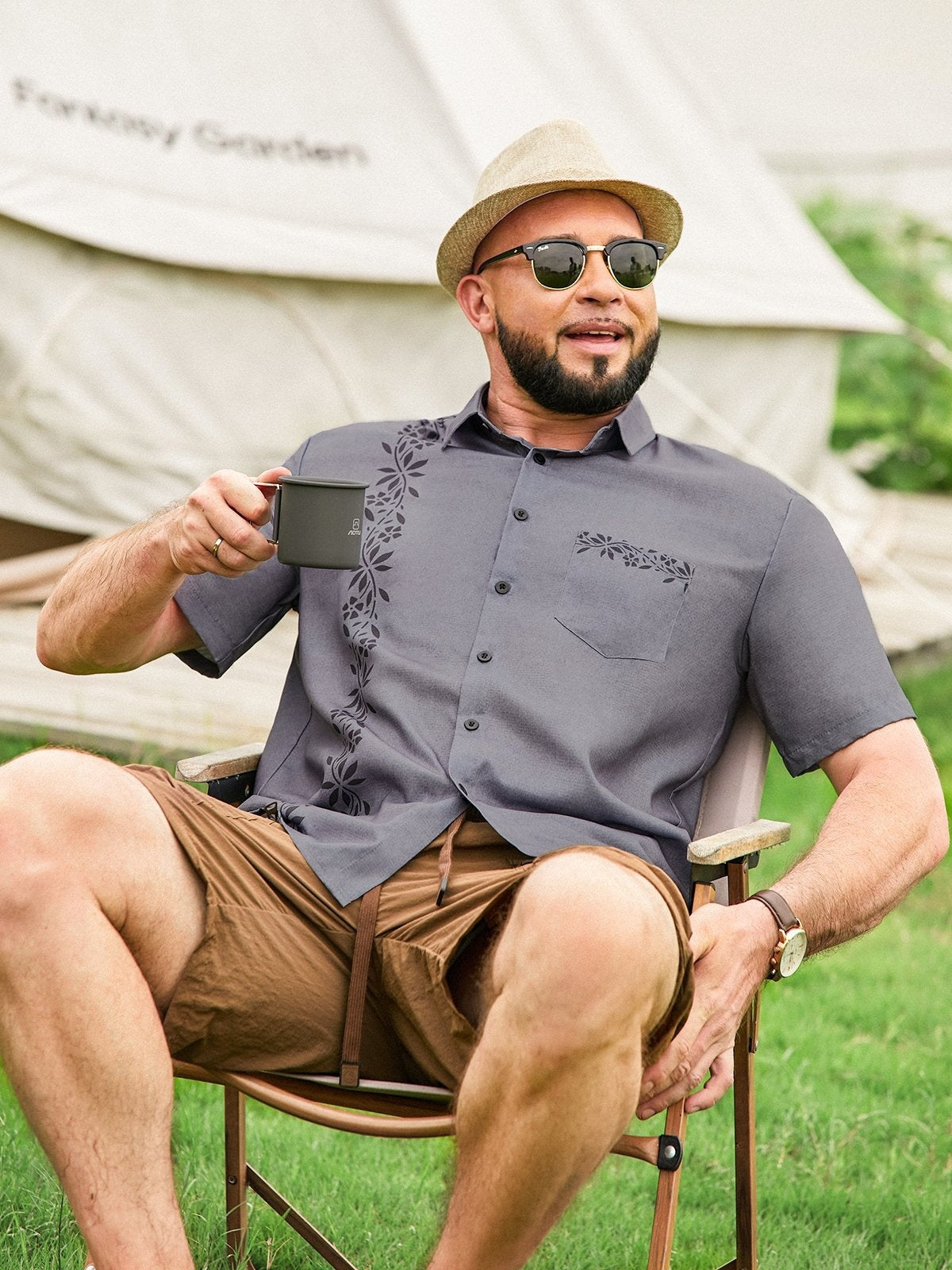 Short Sleeve Pocket Printed Shirt