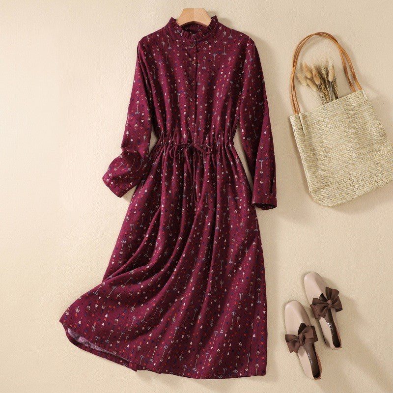 Cotton Linen Floral Dress