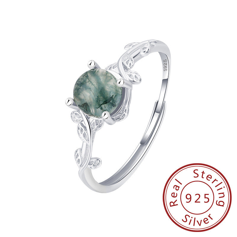 Green Agate S925 Silver Ring