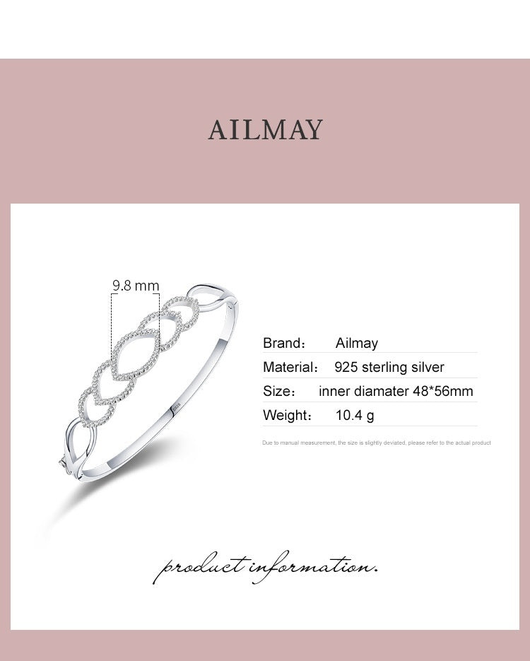 S925 Silver Hollow Bracelet Women's