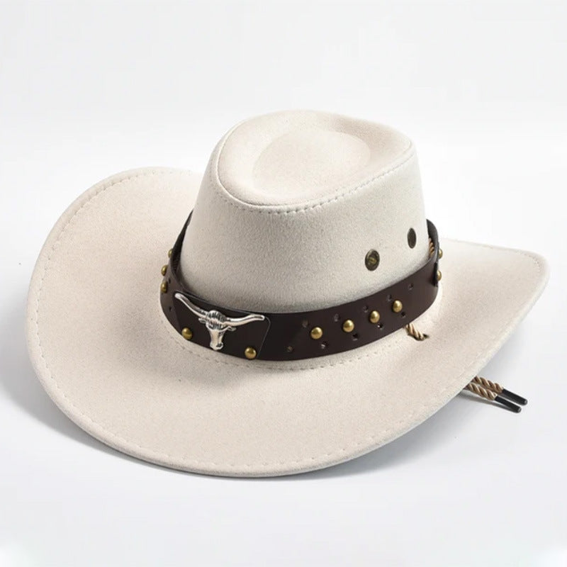 Retro Western Suede Cowboy Hat