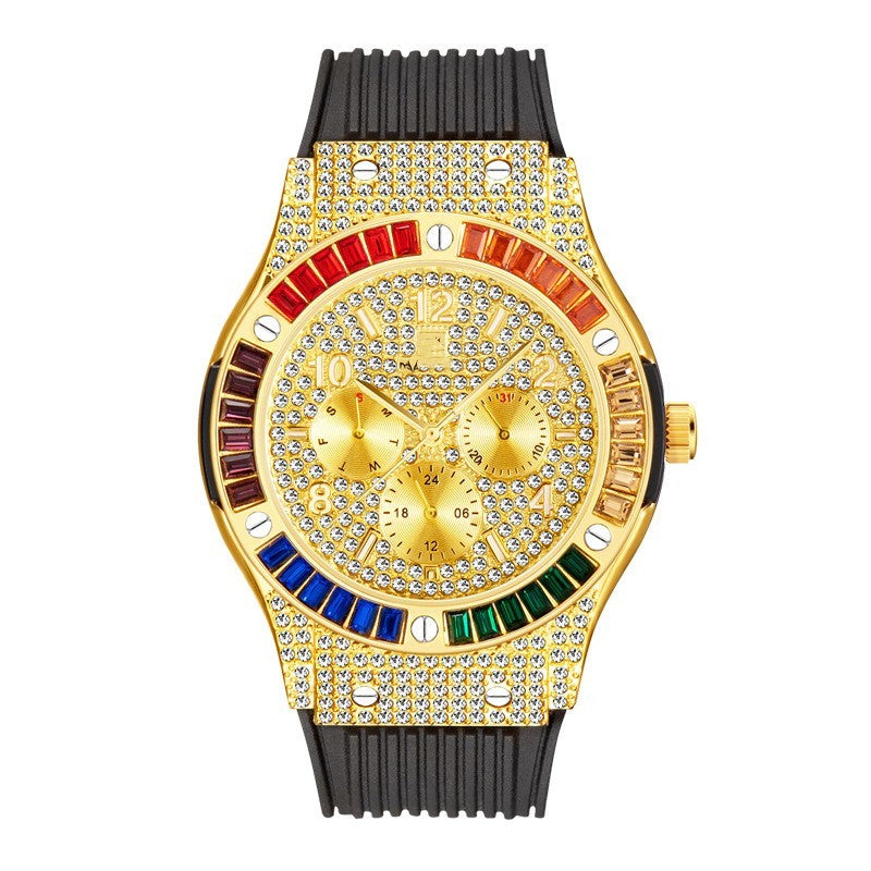 Men’s Waterproof Diamond Silicone Watch