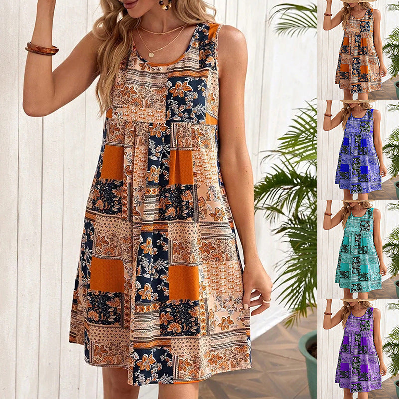 Stylish Printed Mini Dress