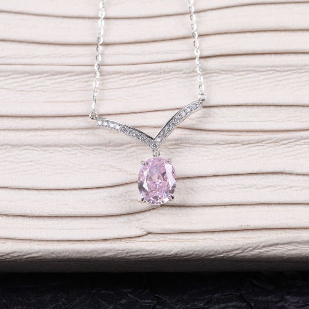 S925 Silver Ice Flower Dimond Pendant Necklace