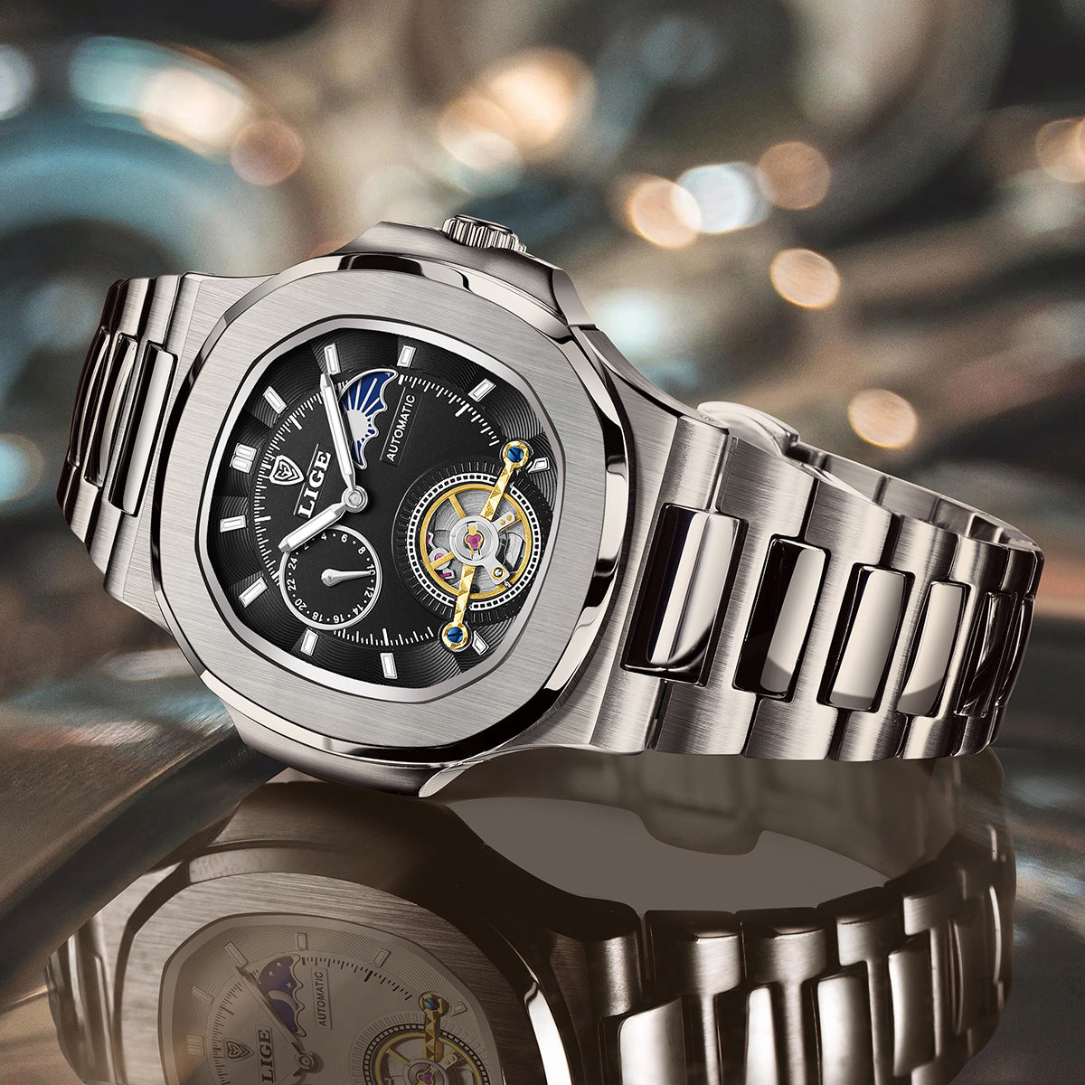 LIGE Men's Luxury Automatic Business Watch