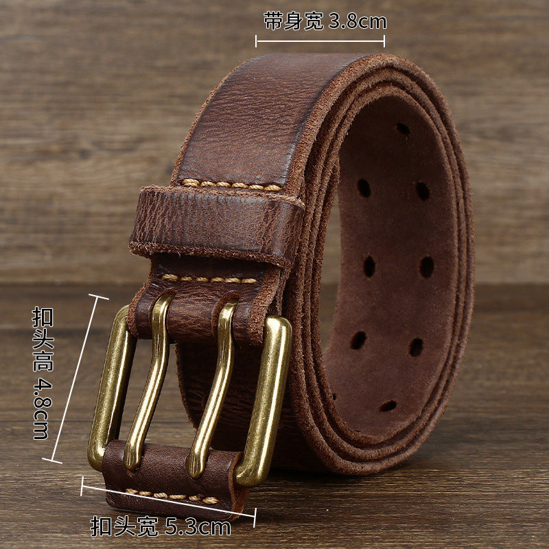 Retro Cowhide Lazy Men's Belt