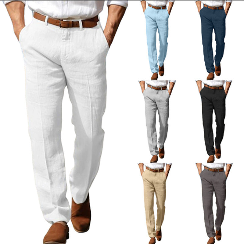 Men's Formal Linen Straight Comfort Breathable Trousers