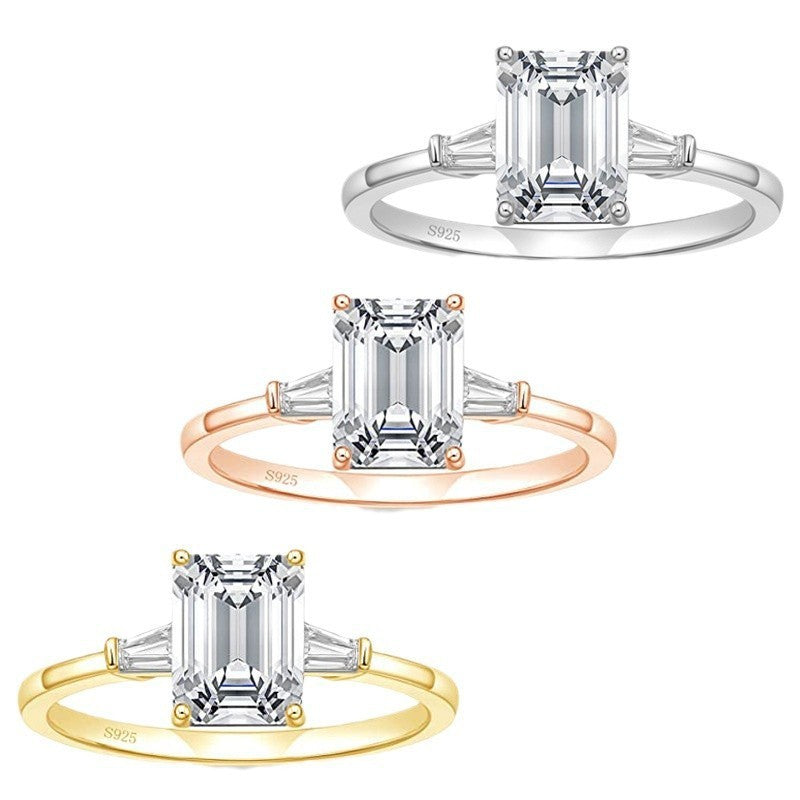 S925 Emerald Zircon Ring