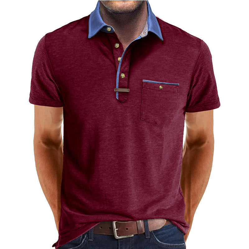 Men's Euro-American Lapel T-shirt