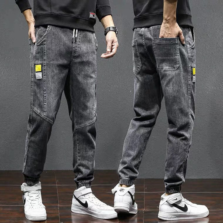 Men's Ankle-tied Loose Cargo Harlan Cropped Jeans
