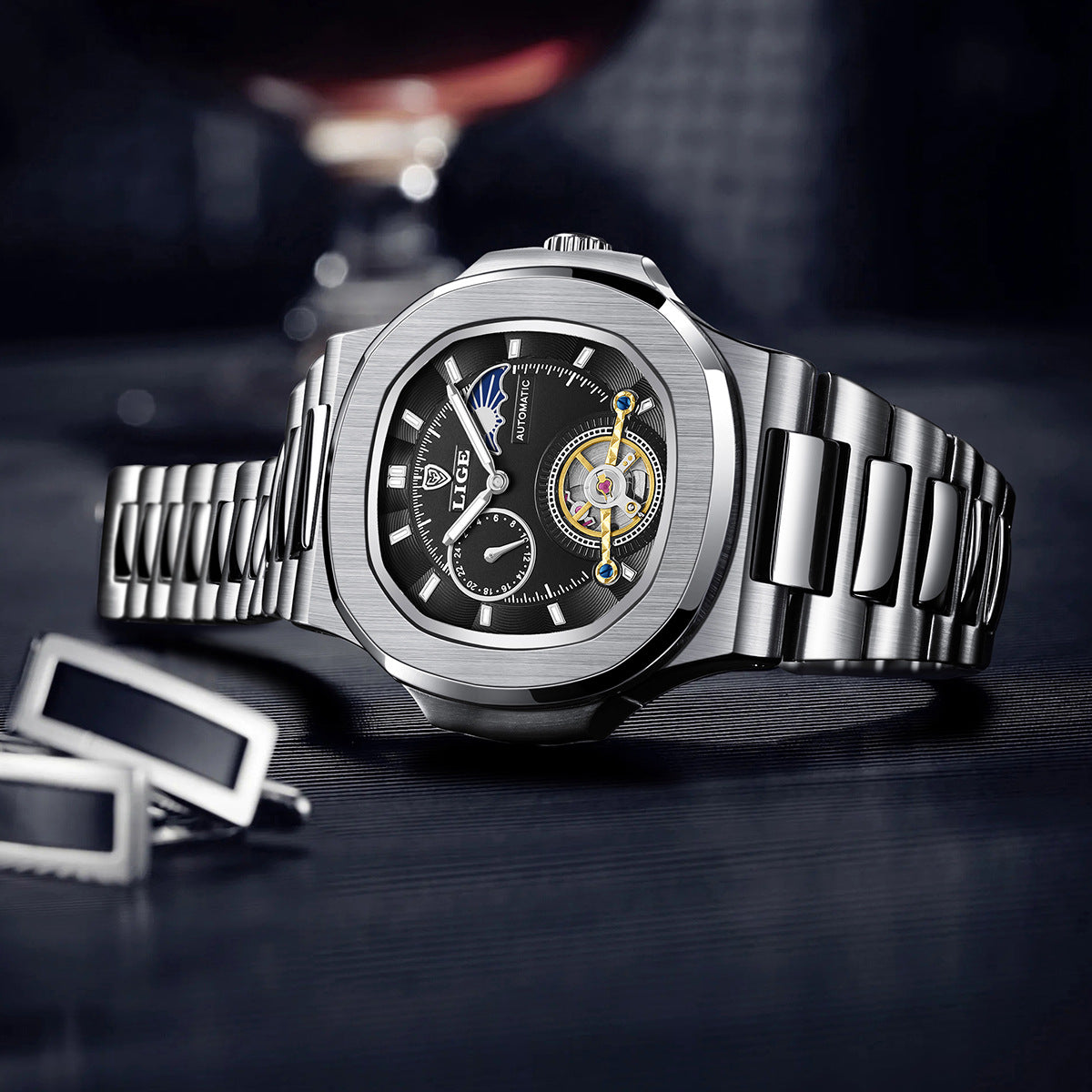 LIGE Men's Luxury Automatic Business Watch