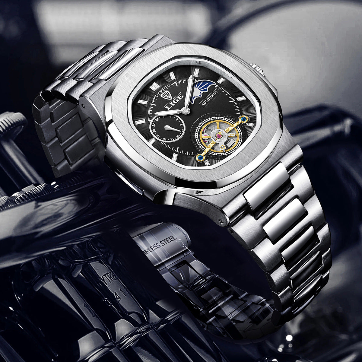 LIGE Men's Luxury Automatic Business Watch