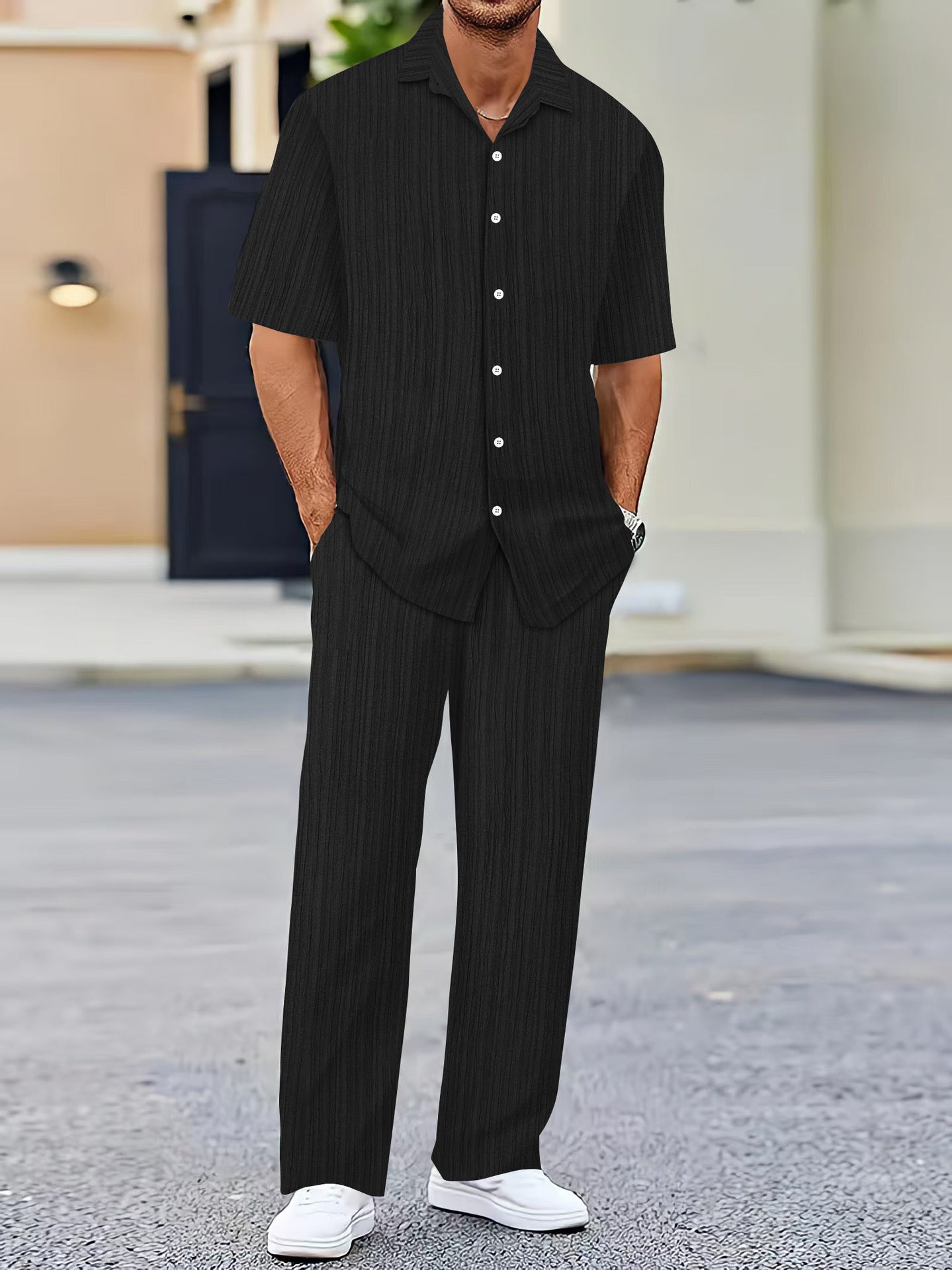 Men's Solid Color Fashion Set