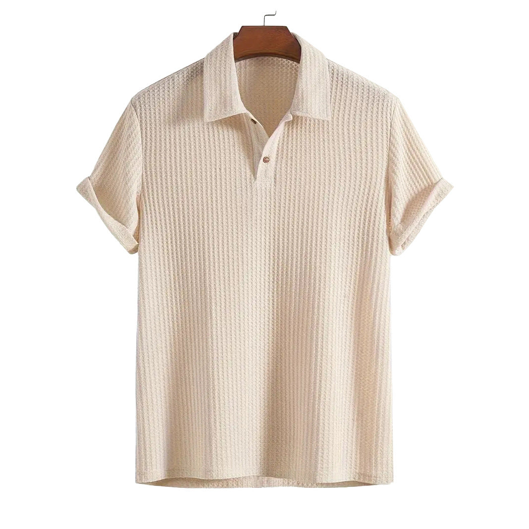 Men's Rhombus Knit Lapel Shirt