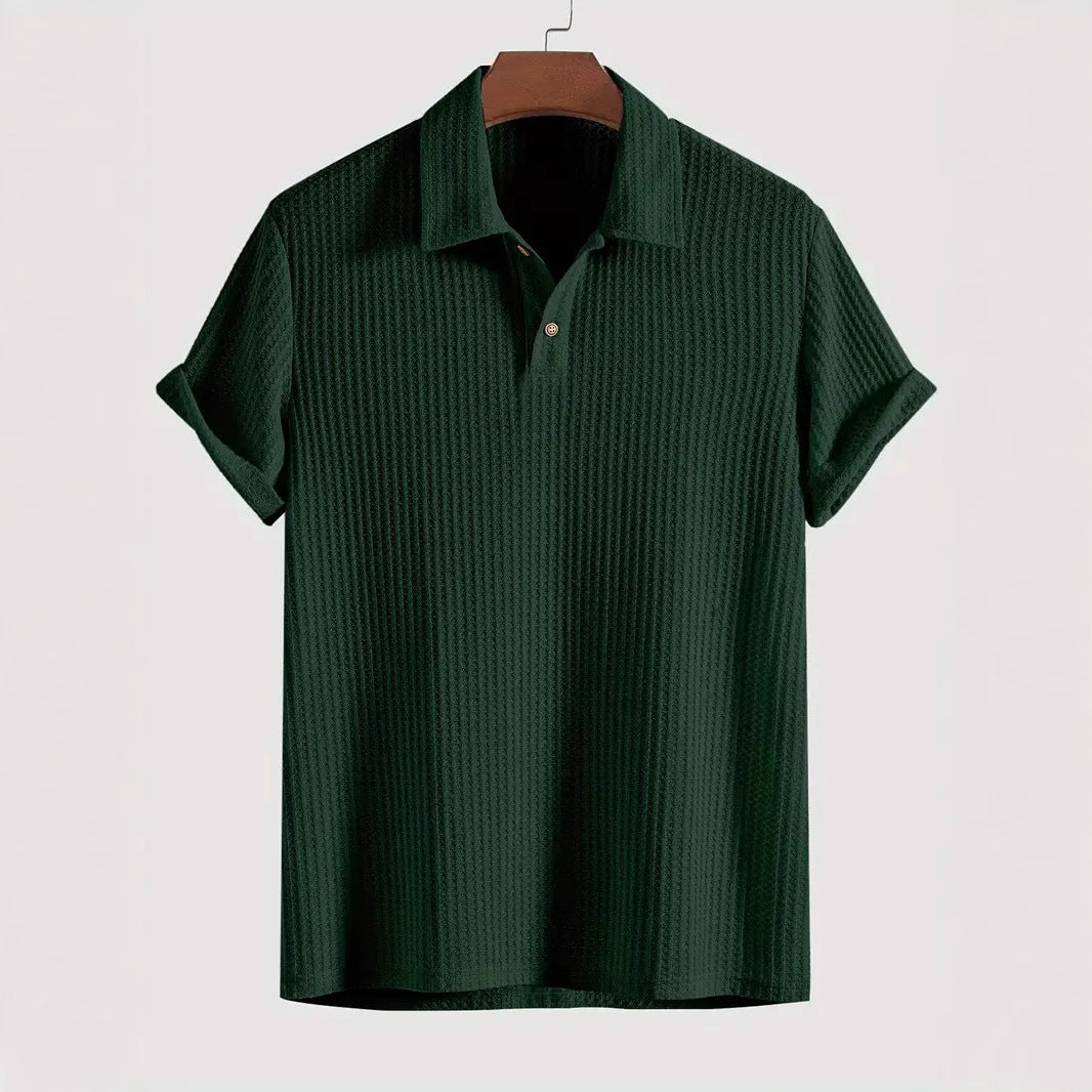 Men's Rhombus Knit Lapel Shirt