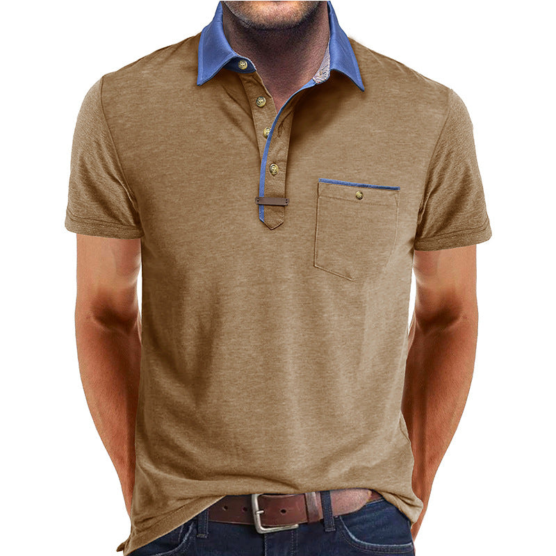 Men's Euro-American Lapel T-shirt