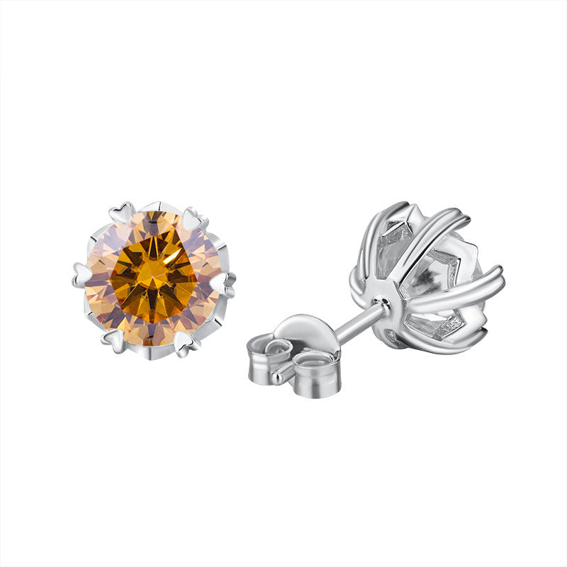 S925 Silver Genuine Goods Moissanite Snowflake Ear Stud