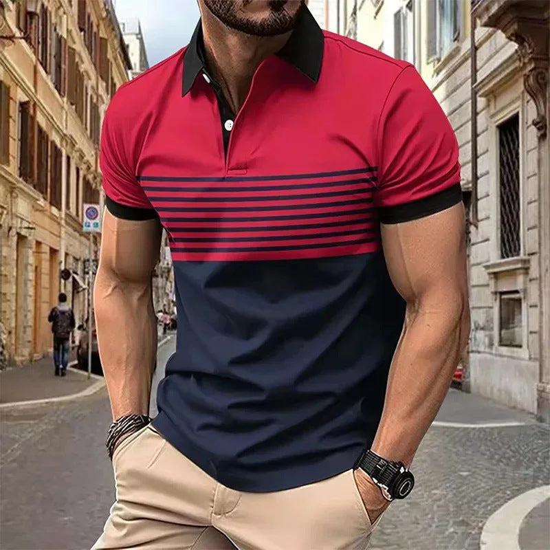 Men's Plain Printed Casual Short Sleeve
