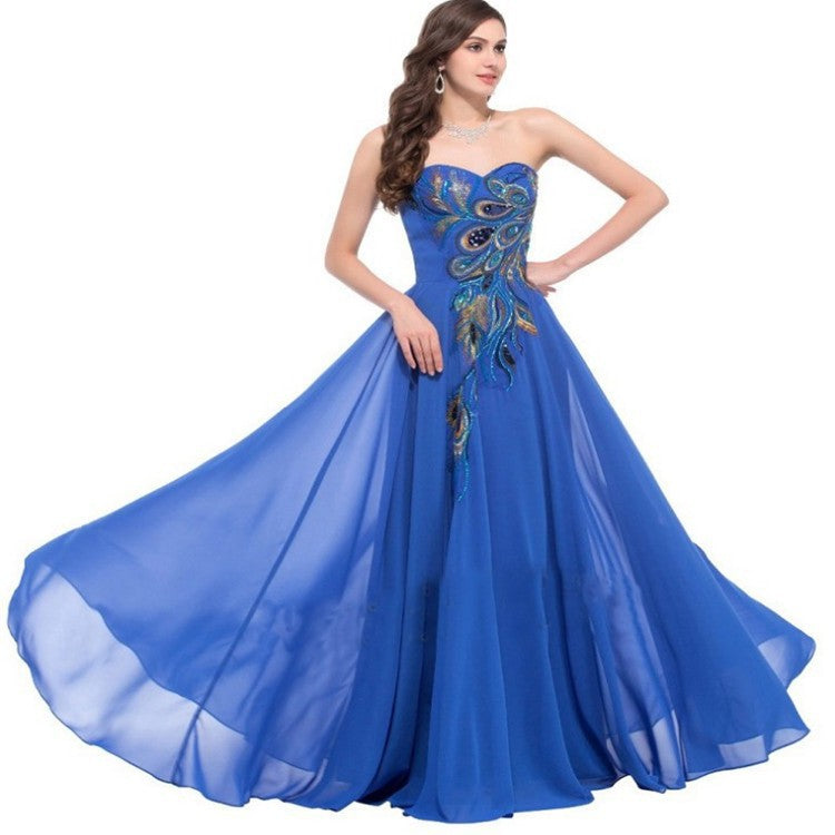 Peacock Embroidered Dress