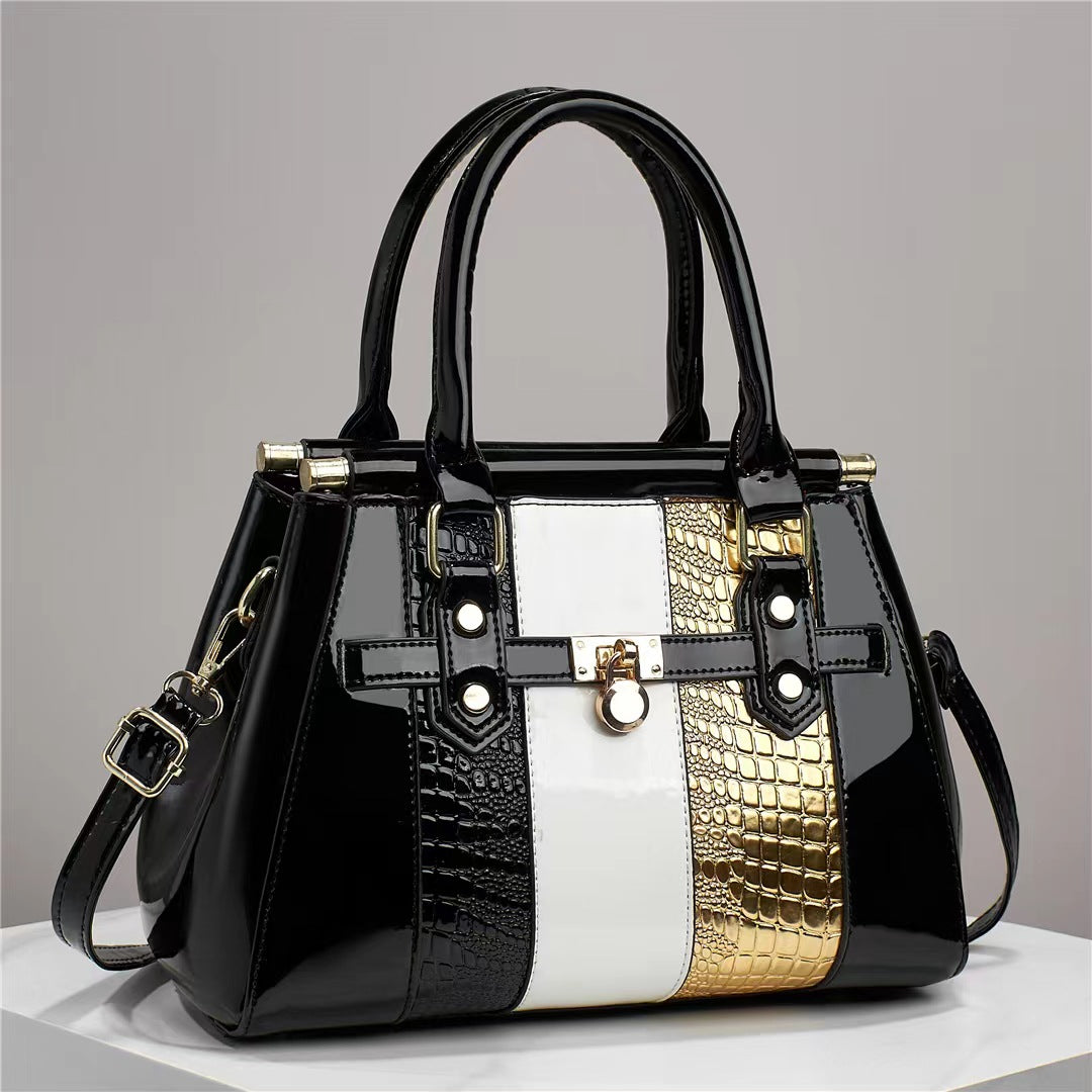 Leather Lizard Pattern Shoulder Bag