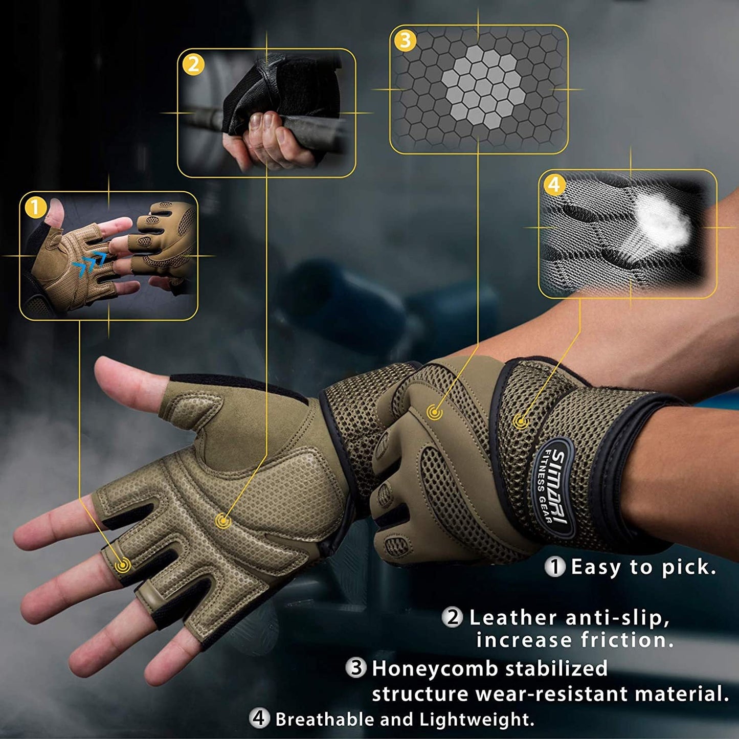 Men's Sport Fitness Short Gloves