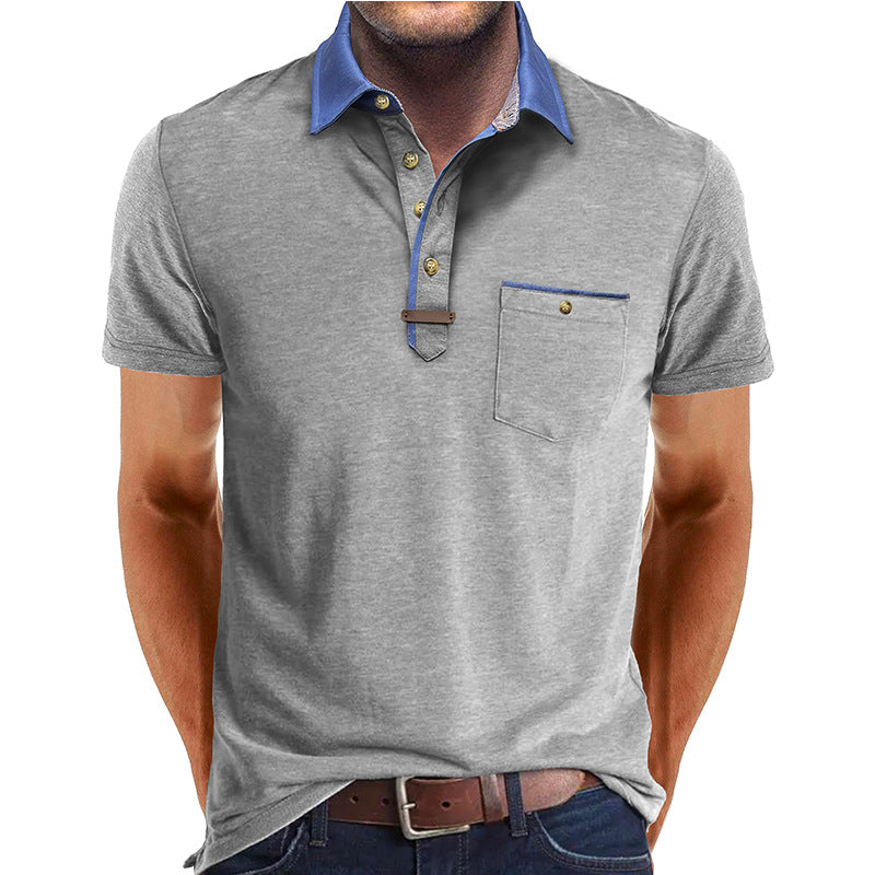 Men's Euro-American Lapel T-shirt