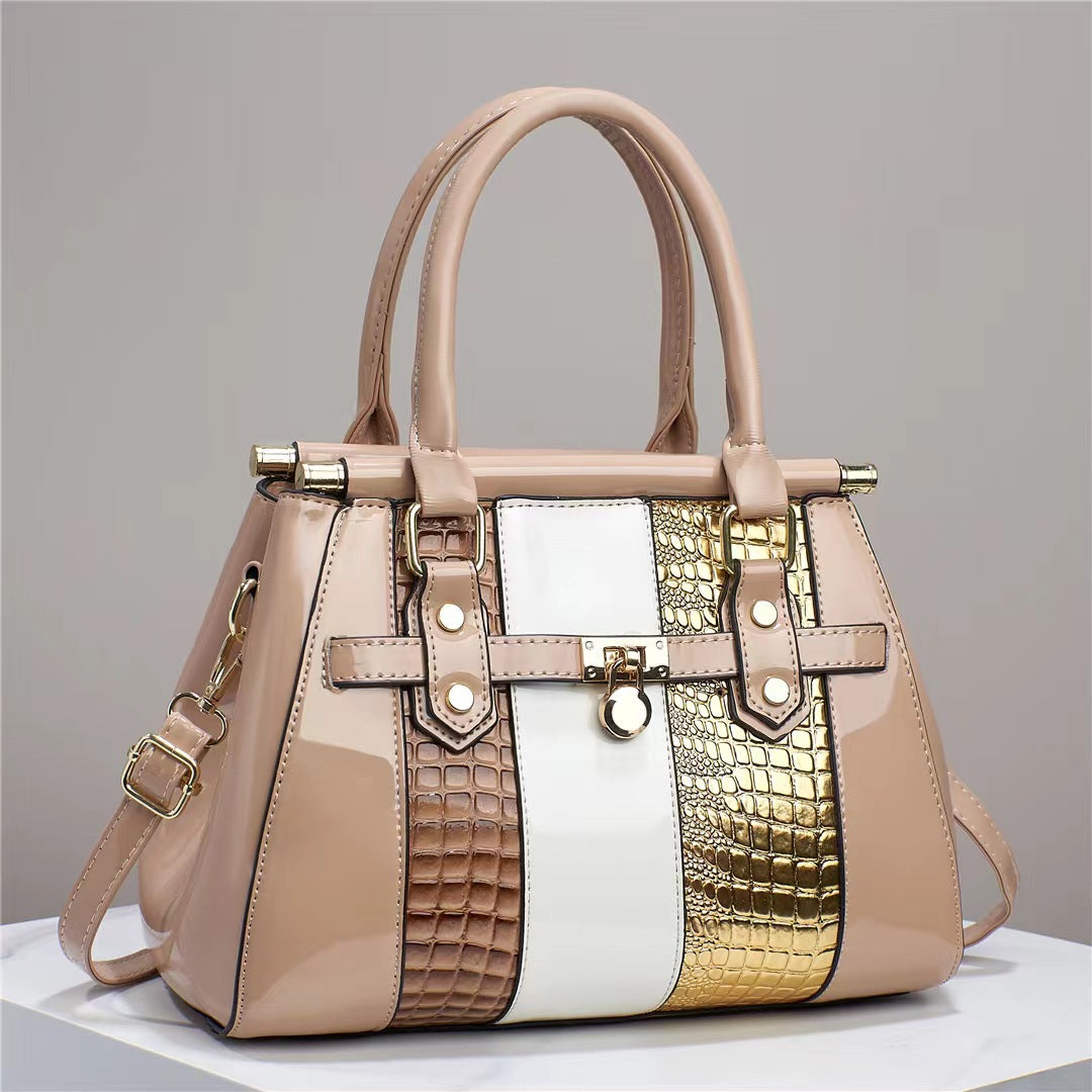 Leather Lizard Pattern Shoulder Bag