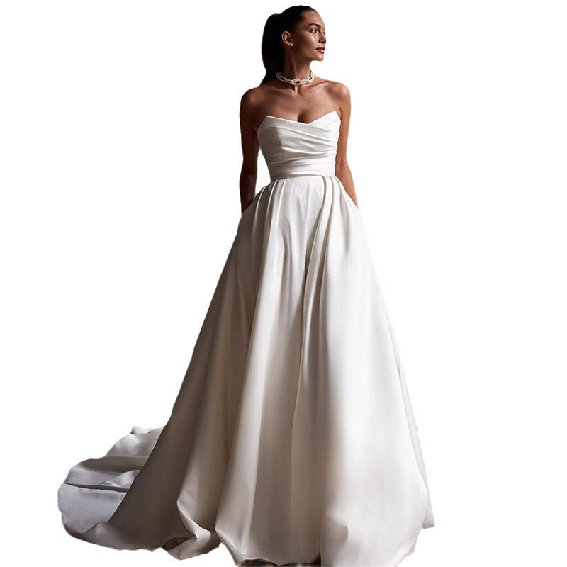 White Satin Tube Dress