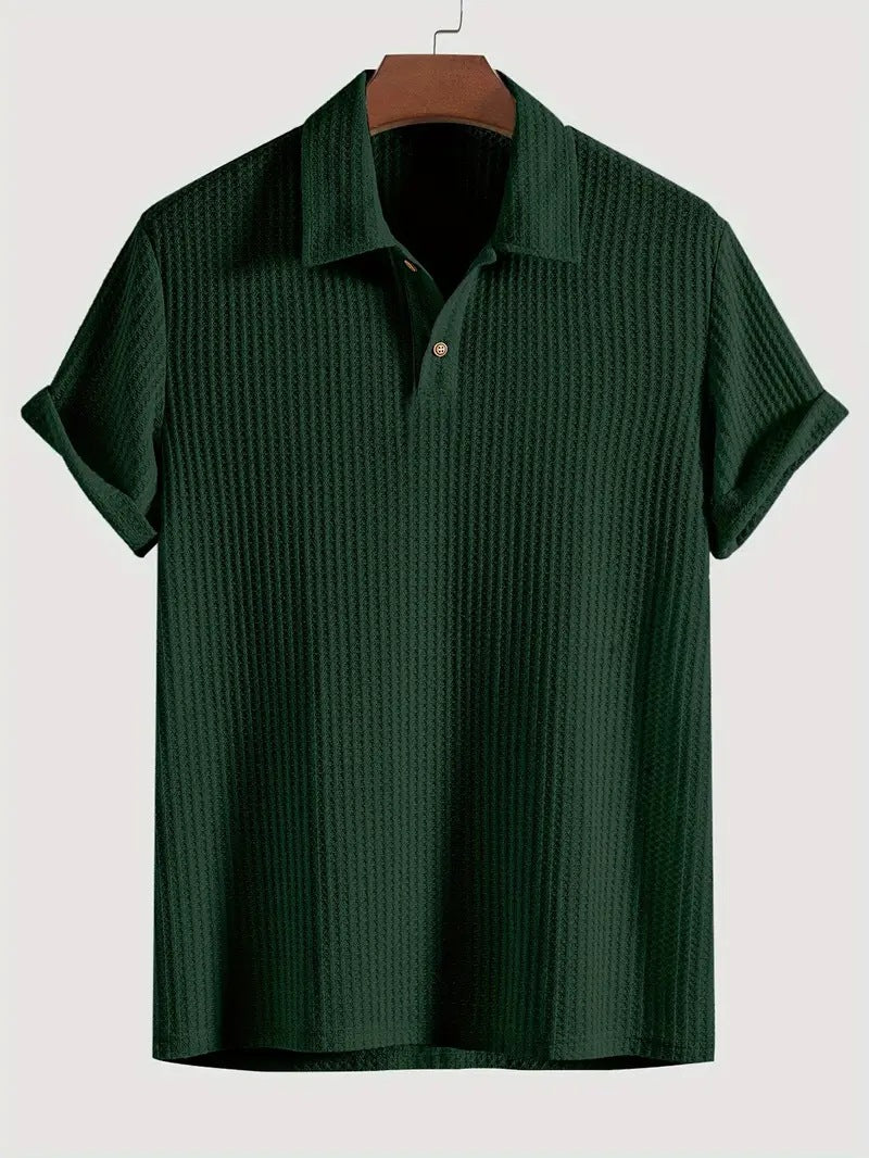Men's Rhombus Knit Lapel Shirt