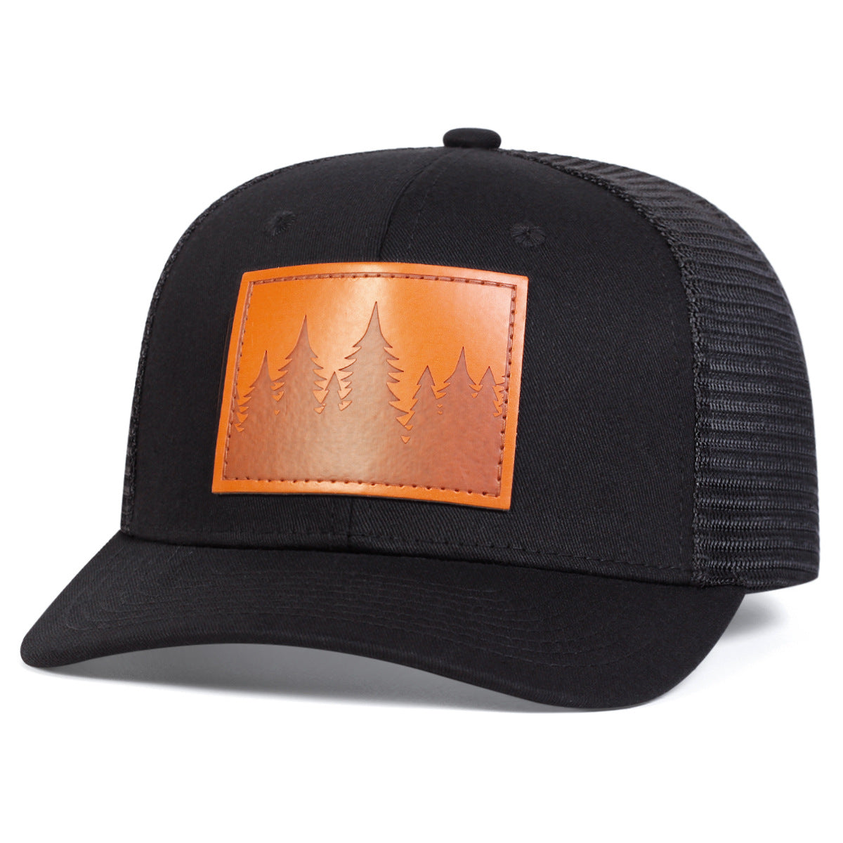 Leather Curved Brim Baseball Cap