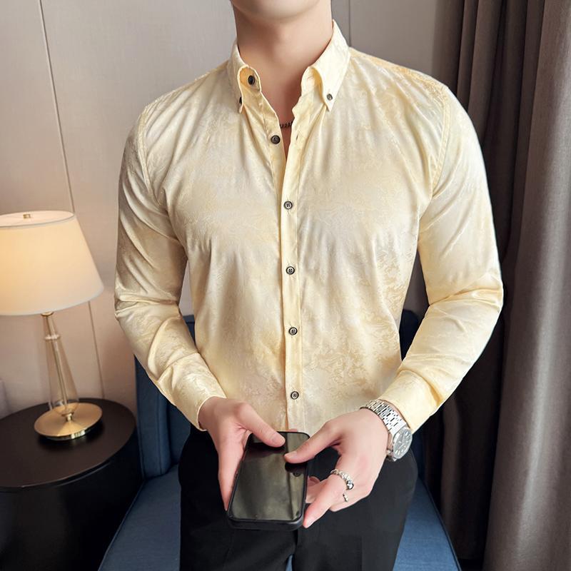 Men’s Tie-dye Slim Long Sleeve Shirt