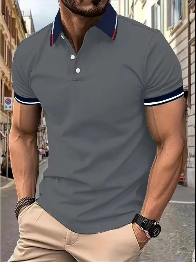 Men's Plain Printed Casual Short Sleeve