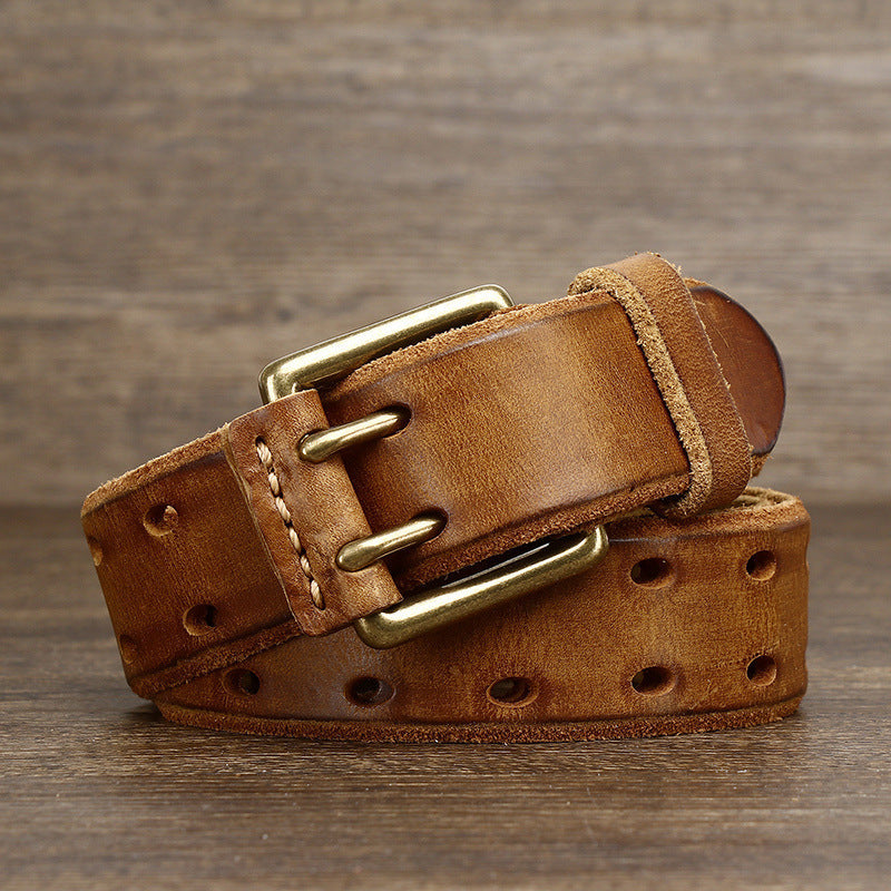 Retro Cowhide Lazy Men's Belt