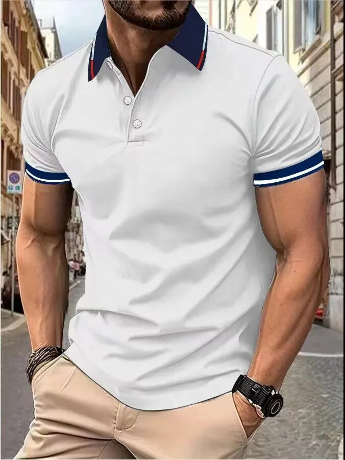 Men's Plain Printed Casual Short Sleeve