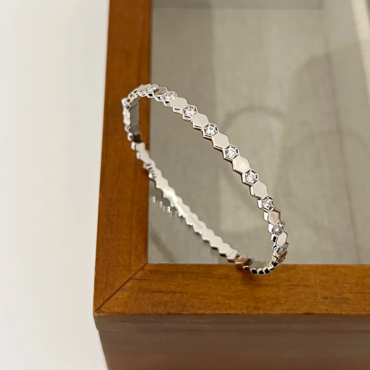 S925 Silver Moissanite Honeycomb Bracelet