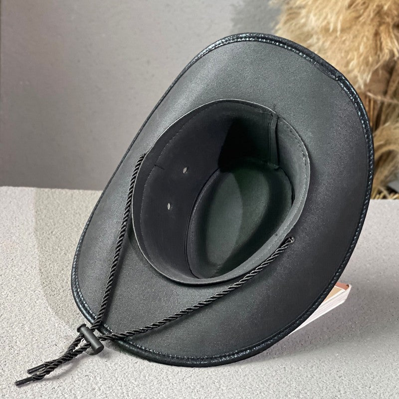 Leather Retro Western Denim Hat