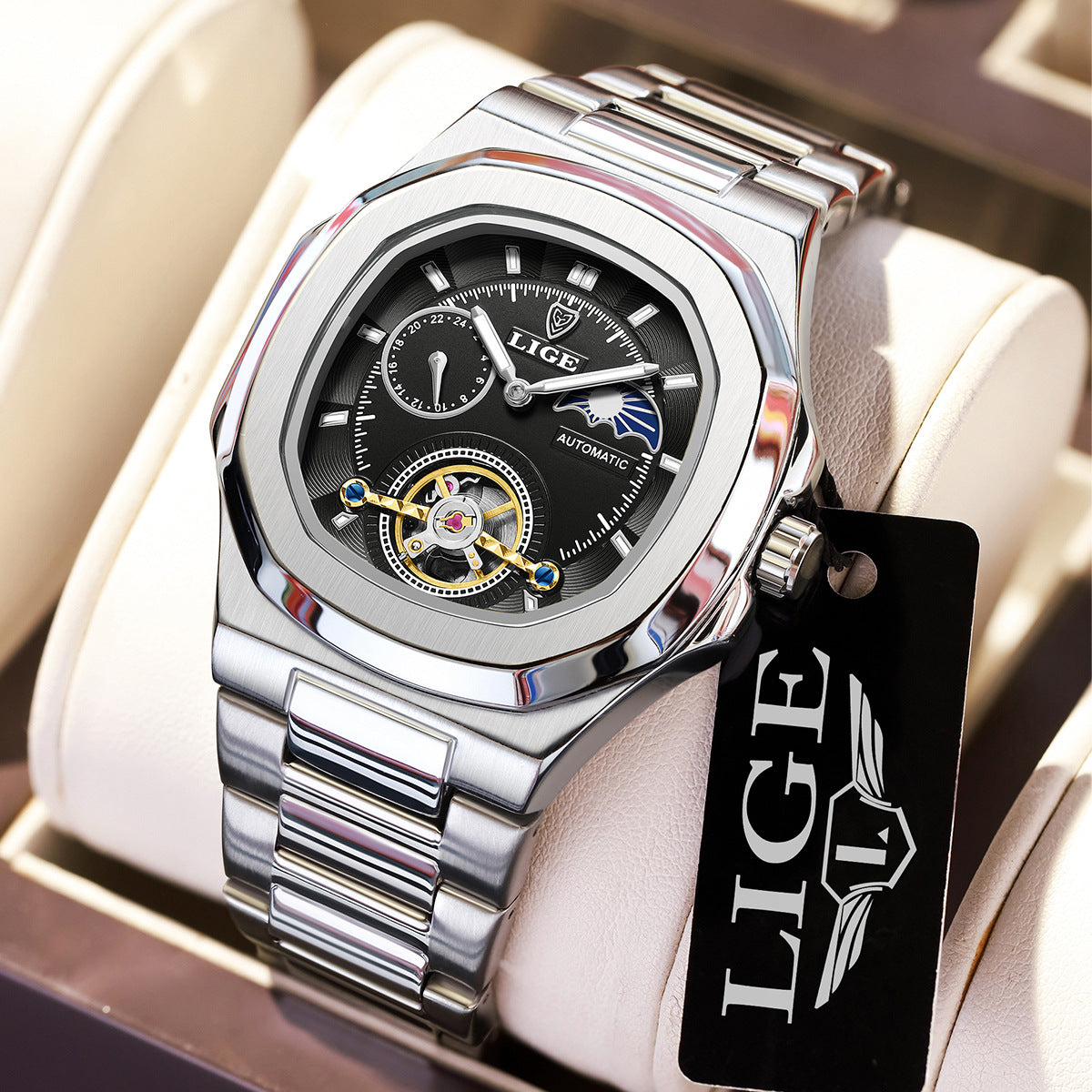 LIGE Men's Luxury Automatic Business Watch