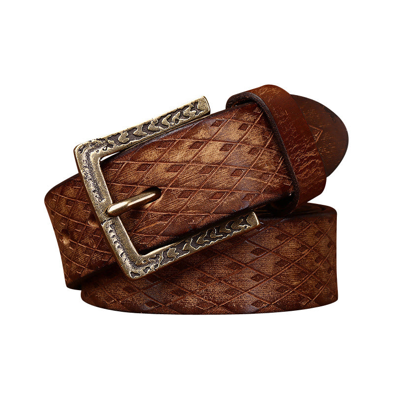 Men’s Diamond Carved Denim Belt