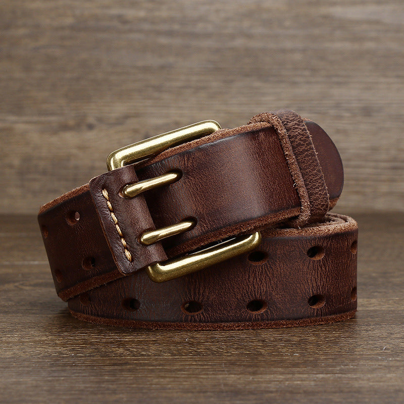 Retro Cowhide Lazy Men's Belt