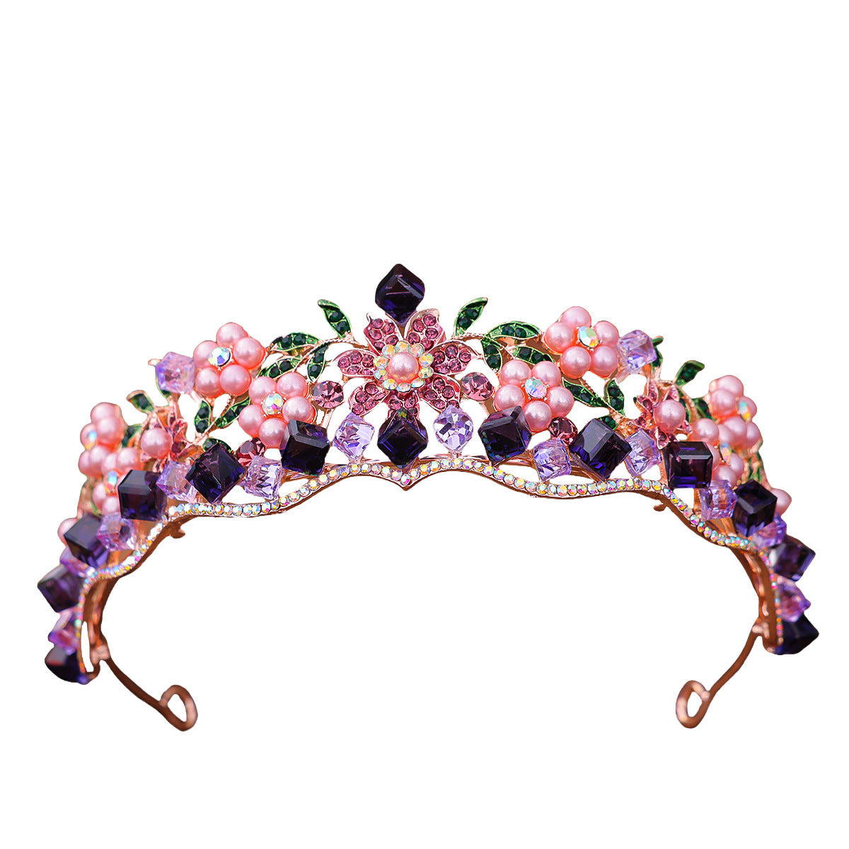 Retro Purple Crystal Princess Crown