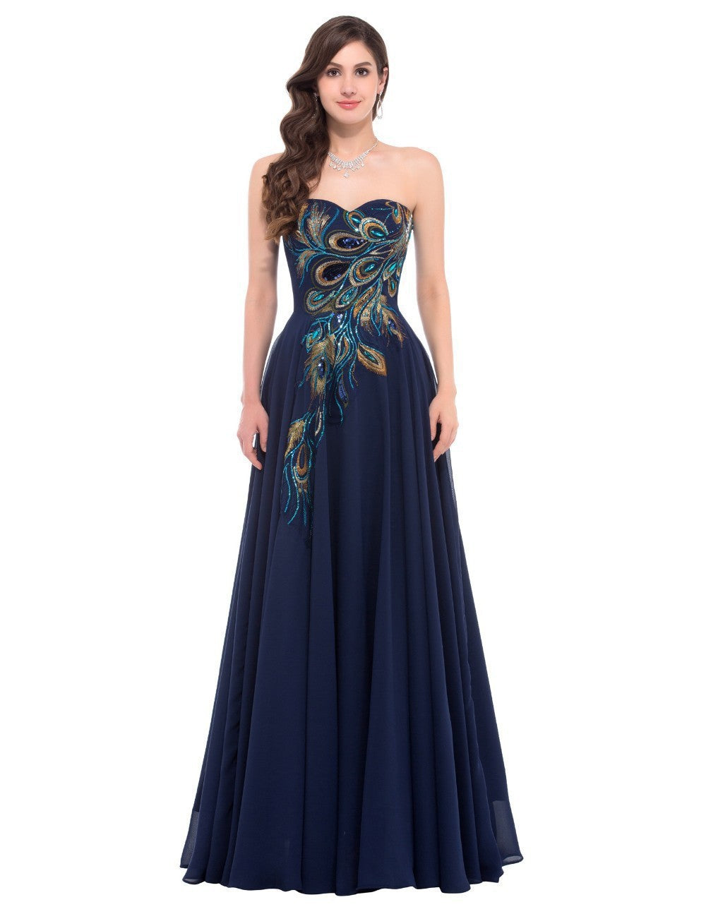 Peacock Embroidered Dress
