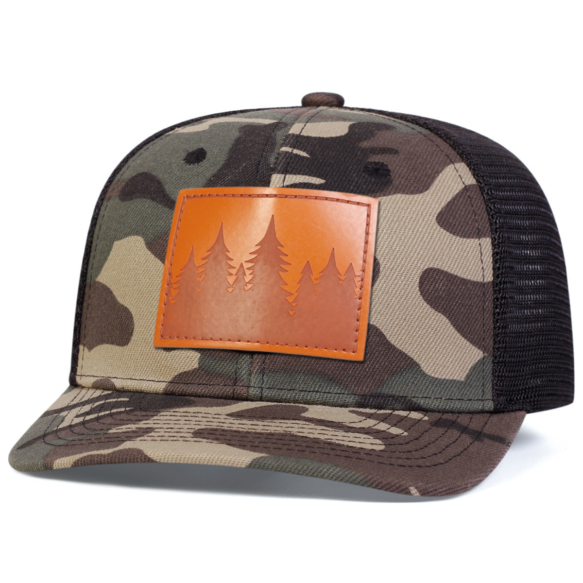 Leather Curved Brim Baseball Cap