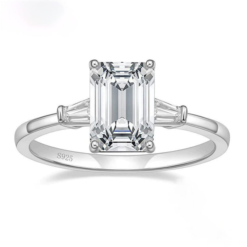 S925 Emerald Zircon Ring