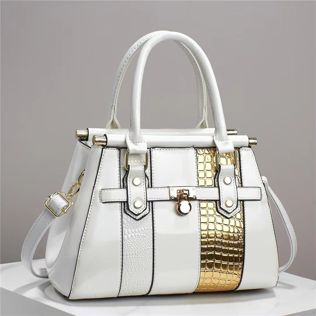 Leather Lizard Pattern Shoulder Bag