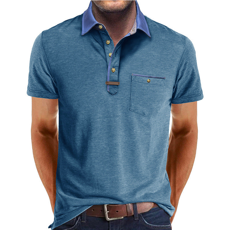 Men's Euro-American Lapel T-shirt