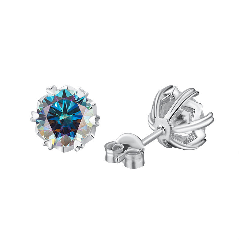 S925 Silver Genuine Goods Moissanite Snowflake Ear Stud