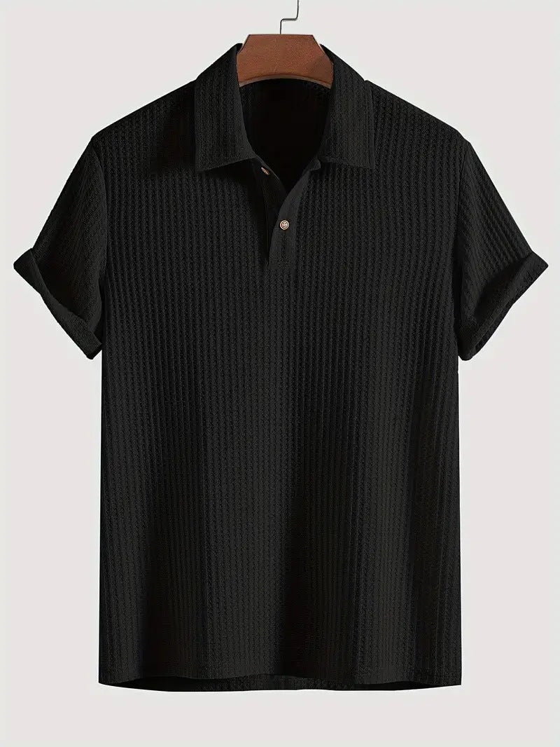 Men's Rhombus Knit Lapel Shirt